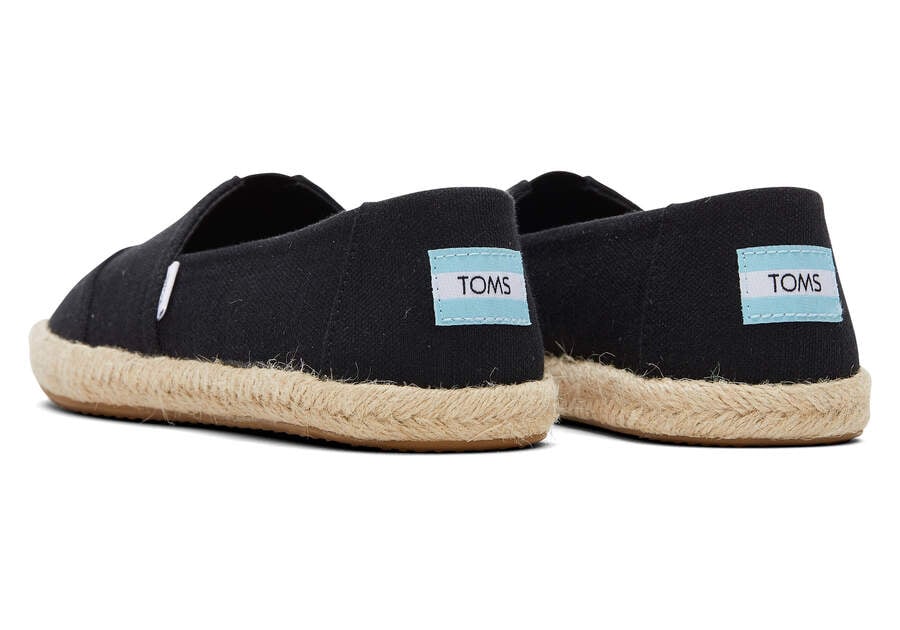 Toms Alpargata Recycled Algodon Rope Alpargata Negras Chile | CL022-723