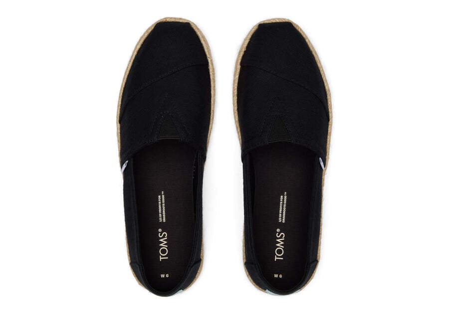 Toms Alpargata Recycled Algodon Rope Alpargata Negras Chile | CL022-723