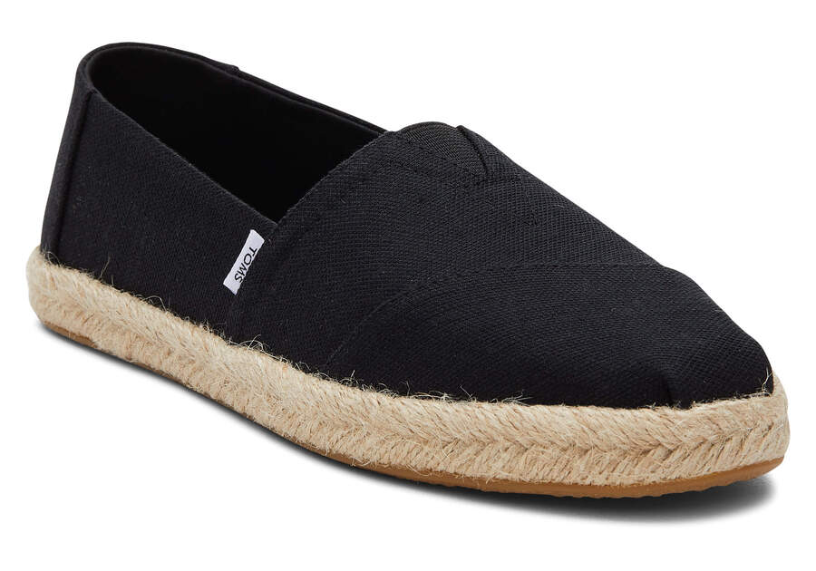 Toms Alpargata Recycled Algodon Rope Alpargata Negras Chile | CL022-723