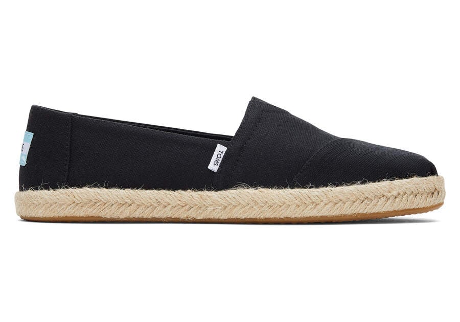 Toms Alpargata Recycled Algodon Rope Alpargata Negras Chile | CL022-723