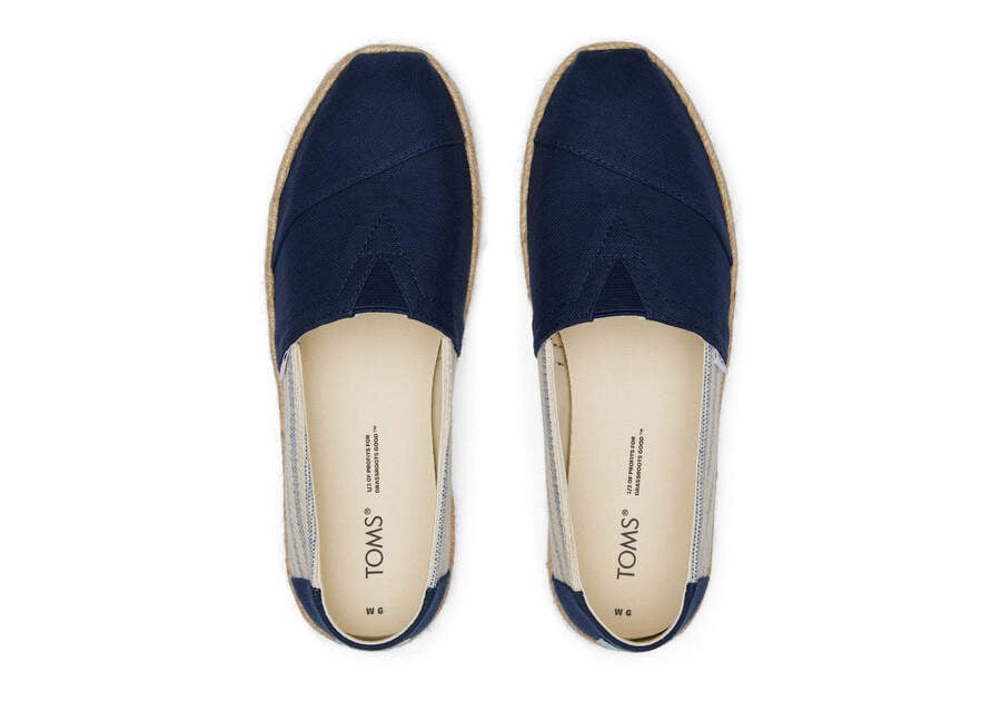 Toms Alpargata Recycled Algodon Rope Alpargata Azul Marino Chile | CL118-130