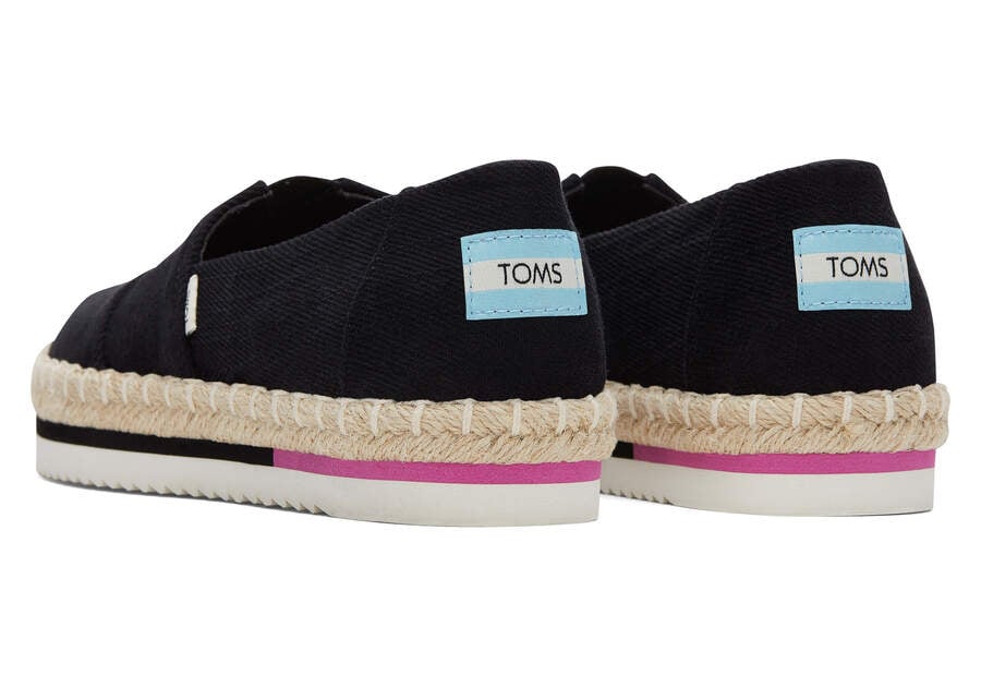 Toms Alpargata Rope Plataforma Negras Chile | CL492-621