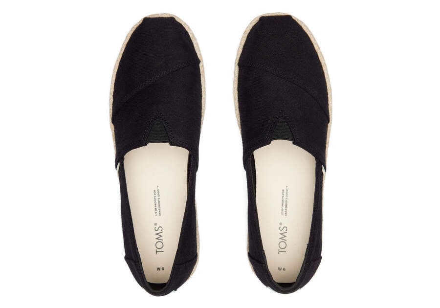 Toms Alpargata Rope Plataforma Negras Chile | CL492-621