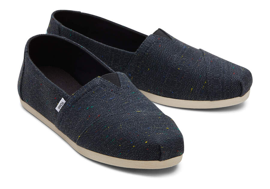 Toms Alpargata Speckled Recycled Algodon Negras Chile | CL496-056