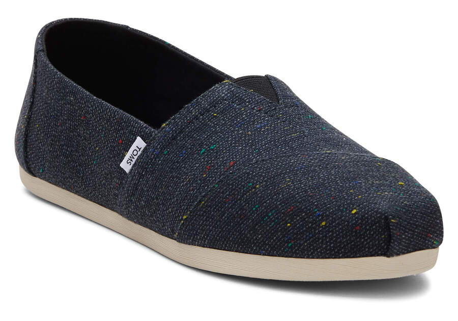 Toms Alpargata Speckled Recycled Algodon Negras Chile | CL496-056