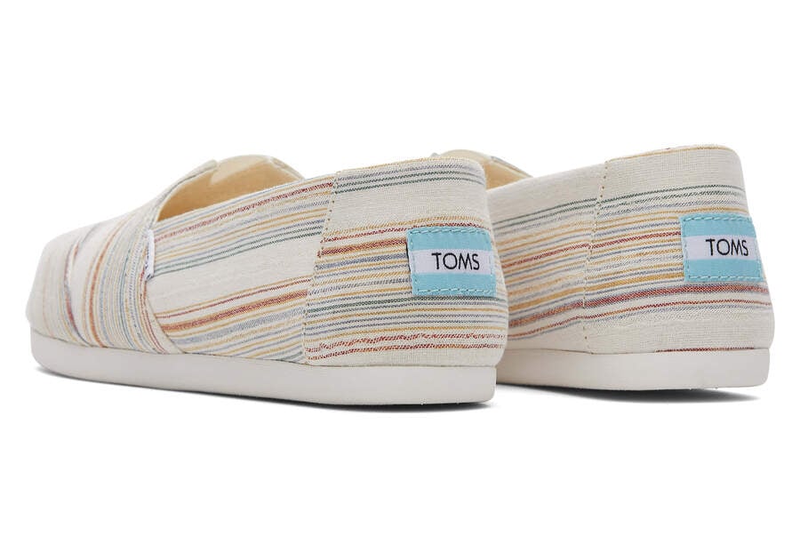 Toms Alpargata Stripes Recycled Algodon Creme Rayadas Chile | CL350-860