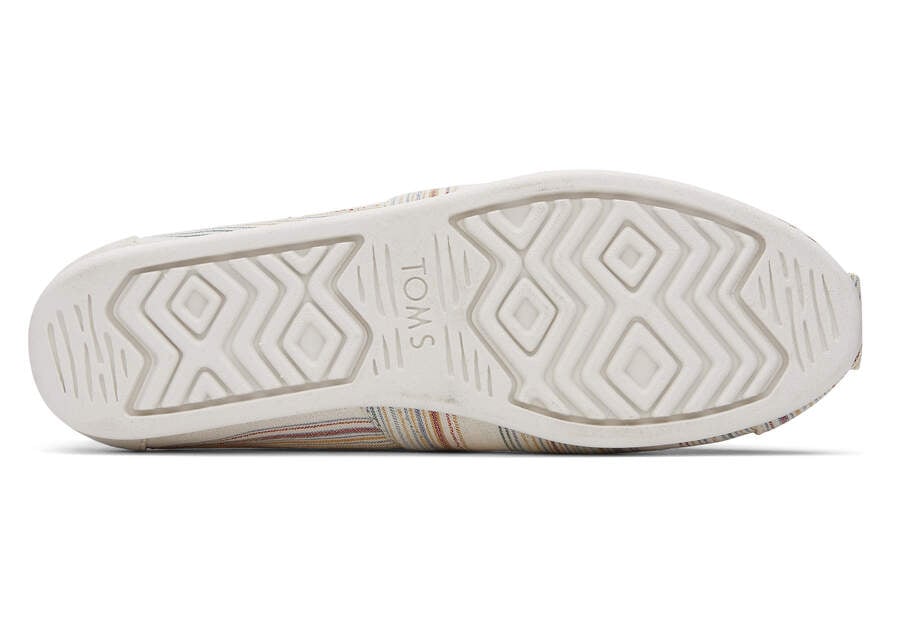 Toms Alpargata Stripes Recycled Algodon Creme Rayadas Chile | CL350-860