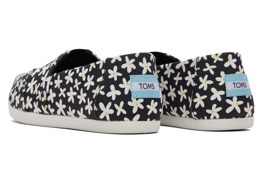 Toms Alpargata Sun Daises Negras Naranjas Chile | CL355-193