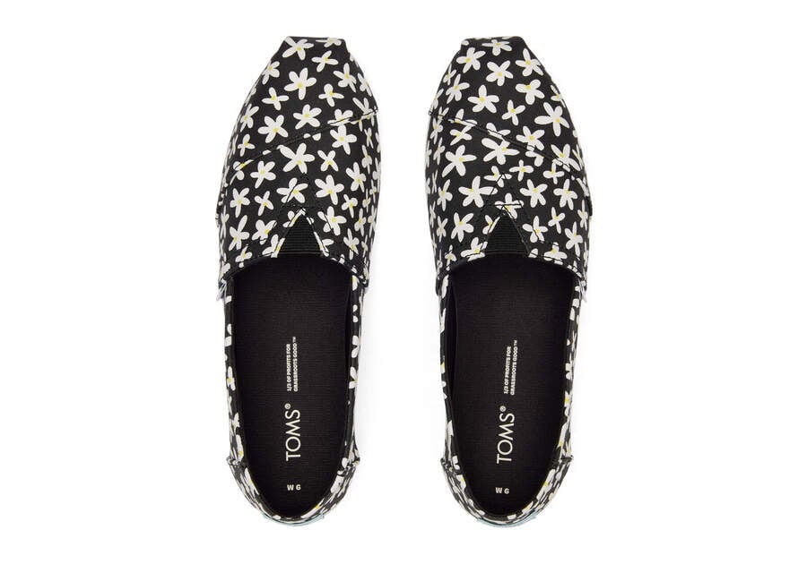 Toms Alpargata Sun Daises Negras Naranjas Chile | CL355-193