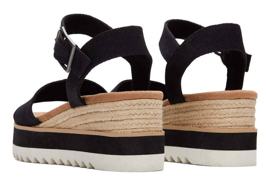 Toms Diana Wedge Sandal Negras Chile | CL064-533