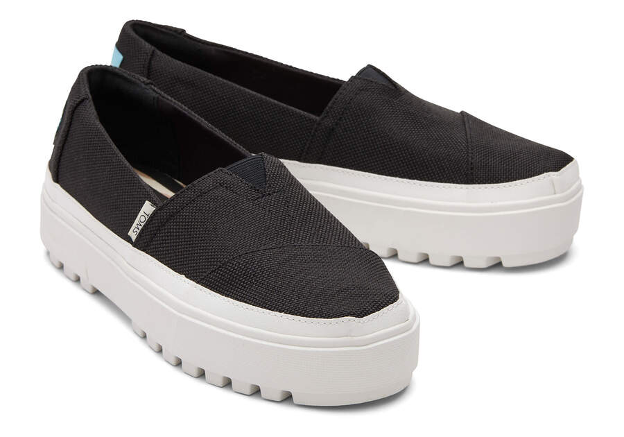 Toms Lug Plataforma Slip On Negras Chile | CL672-233