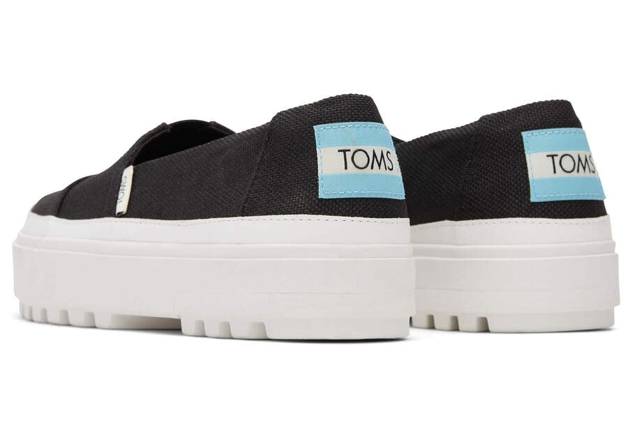 Toms Lug Plataforma Slip On Negras Chile | CL672-233