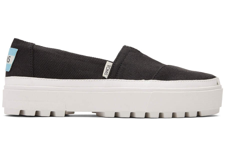 Toms Lug Plataforma Slip On Negras Chile | CL672-233