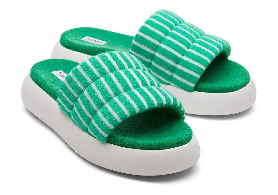 Toms Mallow Chanclas Terry Verde Chile | CL963-313