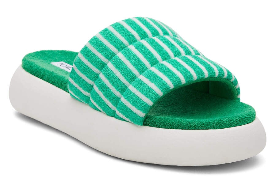 Toms Mallow Chanclas Terry Verde Chile | CL963-313