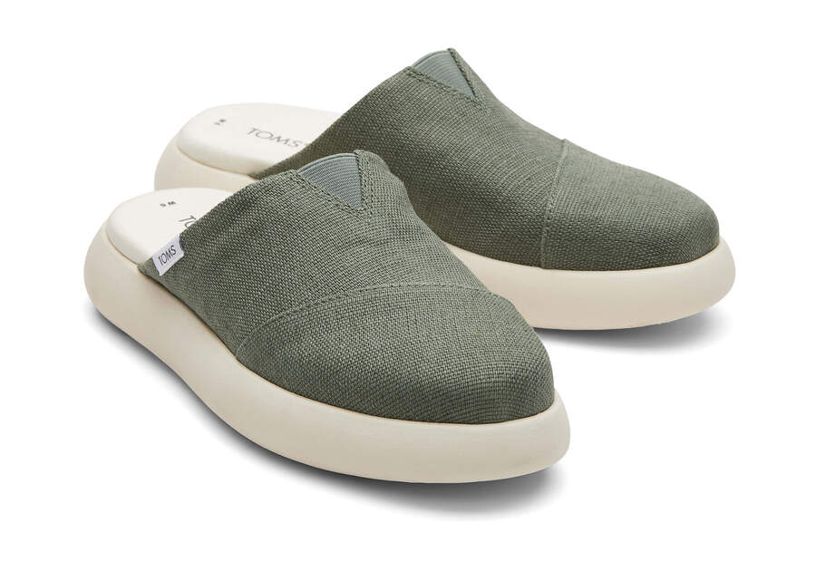 Toms Mallow Mule Heritage Lona Verde Chile | CL259-467