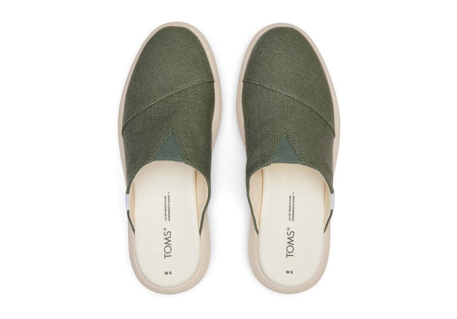 Toms Mallow Mule Heritage Lona Verde Chile | CL259-467