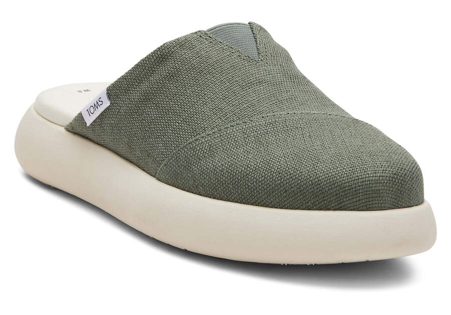 Toms Mallow Mule Heritage Lona Verde Chile | CL259-467