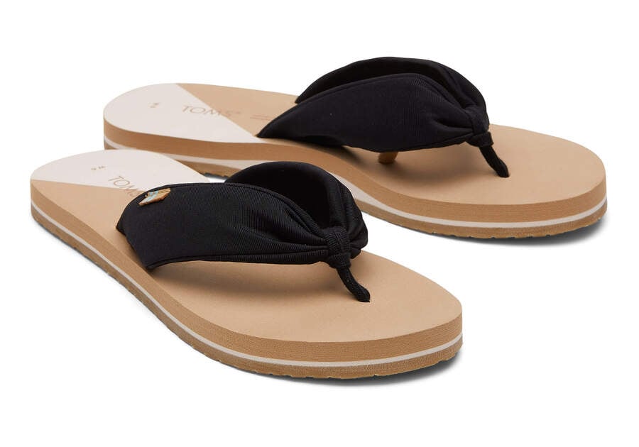 Toms Piper Flip Flop Negras Chile | CL786-439