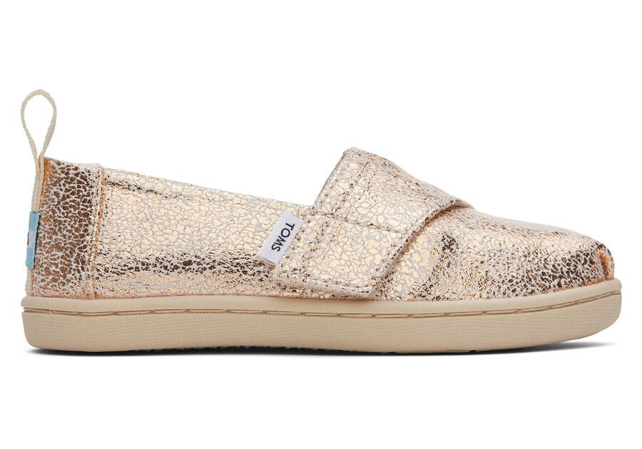 Toms Tiny Alpargata Foil Doradas Chile | CL220-782