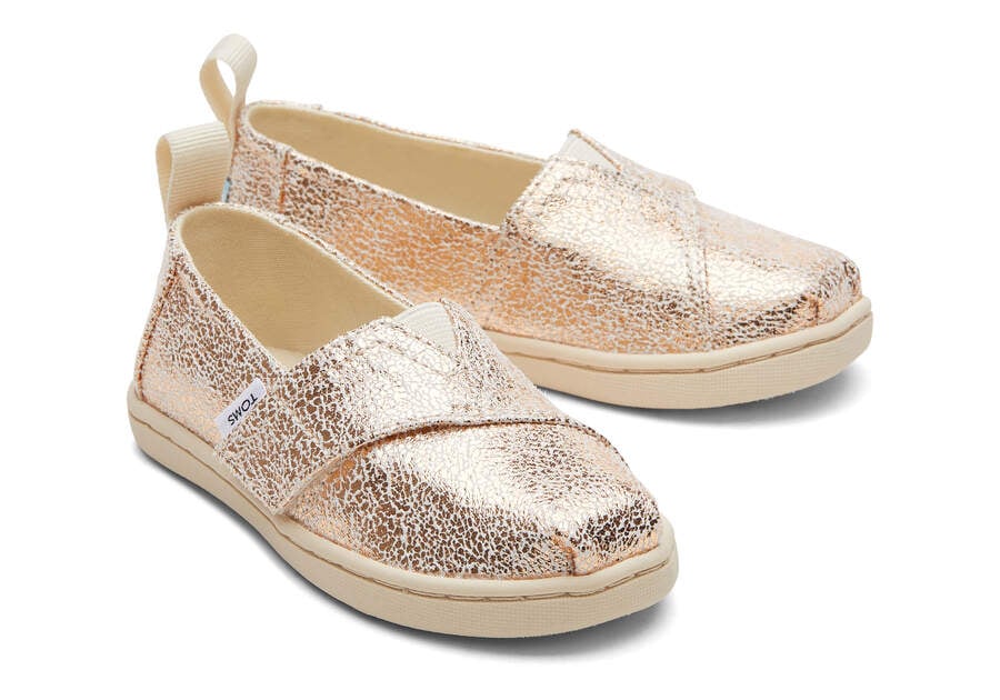 Toms Tiny Alpargata Foil Doradas Chile | CL220-782