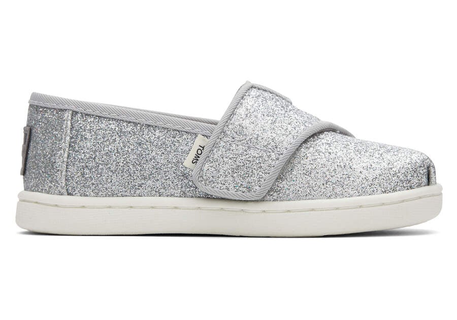 Toms Tiny Alpargata Glitter Plateadas Chile | CL584-603