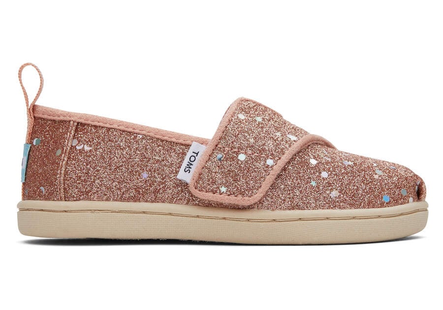 Toms Tiny Alpargata Glitter Rosas Doradas Chile | CL377-123