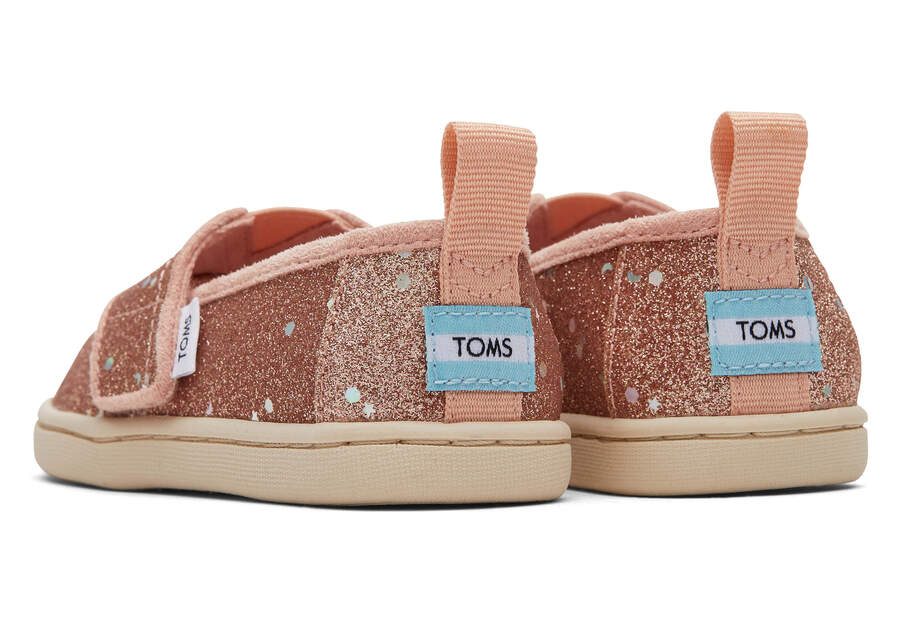 Toms Tiny Alpargata Glitter Rosas Doradas Chile | CL377-123