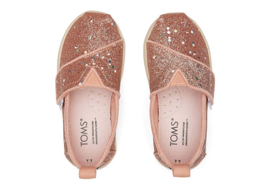 Toms Tiny Alpargata Glitter Rosas Doradas Chile | CL377-123