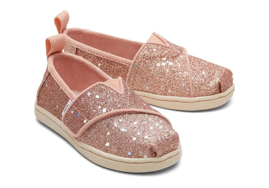 Toms Tiny Alpargata Glitter Rosas Doradas Chile | CL377-123