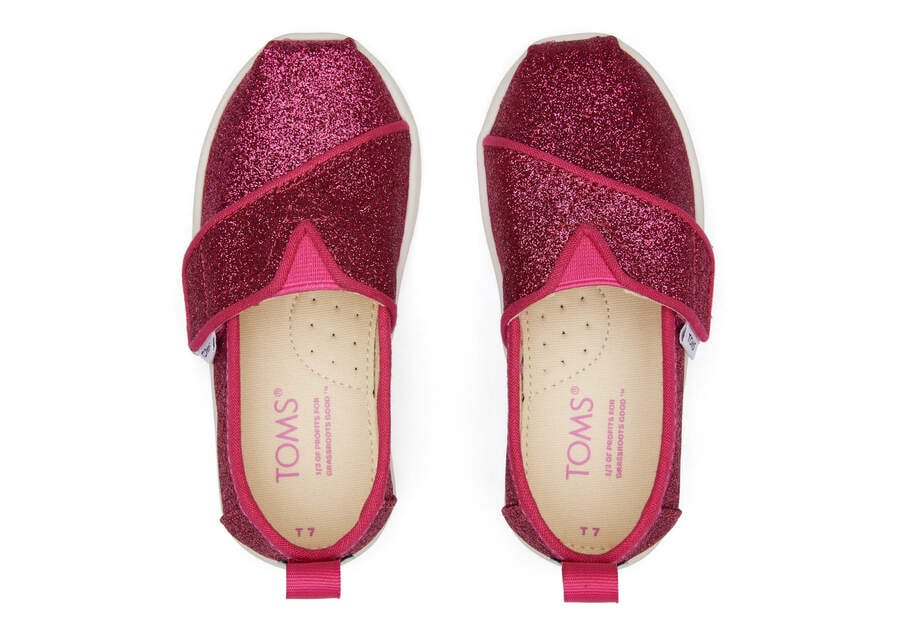 Toms Tiny Alpargata Glitter Rosas Oscuro Chile | CL128-187