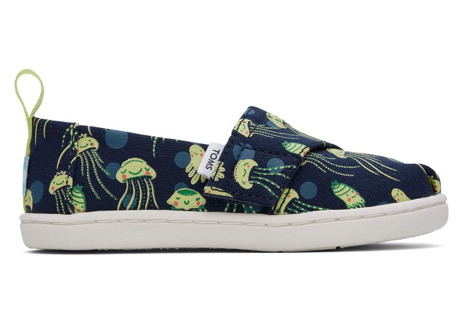 Toms Tiny Alpargata Glow In The Dark Jellyfish Azul Marino Oscuro Chile | CL535-582