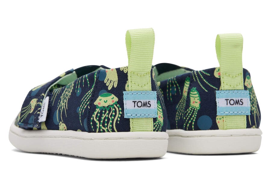 Toms Tiny Alpargata Glow In The Dark Jellyfish Azul Marino Oscuro Chile | CL535-582