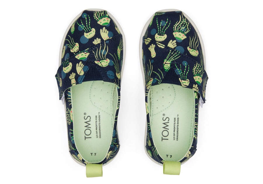 Toms Tiny Alpargata Glow In The Dark Jellyfish Azul Marino Oscuro Chile | CL535-582