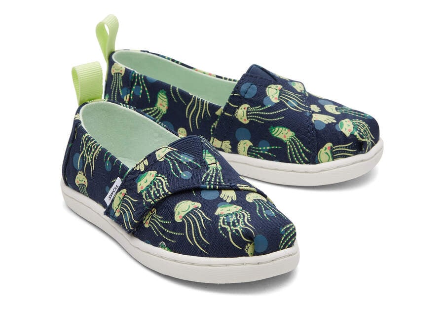 Toms Tiny Alpargata Glow In The Dark Jellyfish Azul Marino Oscuro Chile | CL535-582