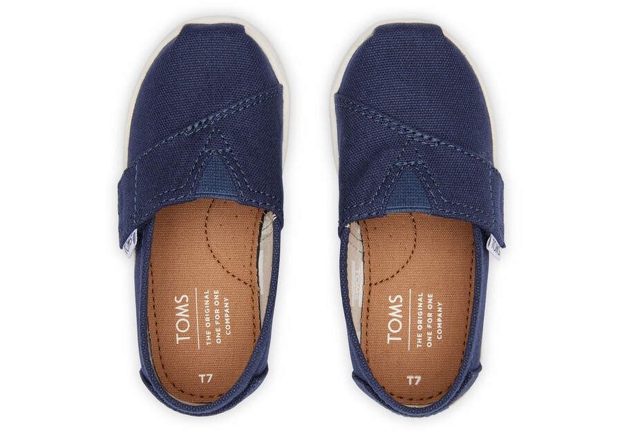 Toms Tiny Alpargata Lona Azul Marino Chile | CL688-084