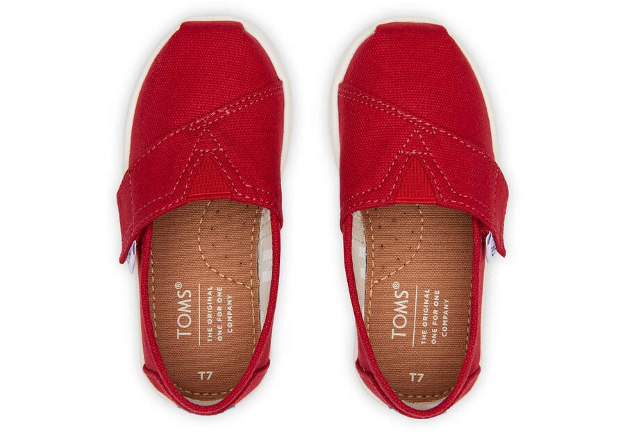 Toms Tiny Alpargata Lona Rojas Chile | CL413-825