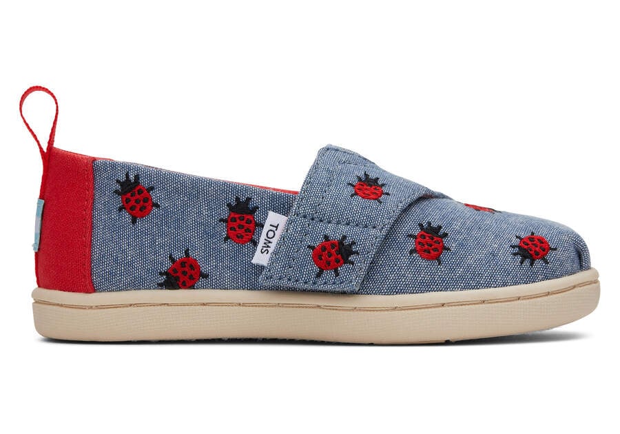 Toms Tiny Alpargata Lucky Ladybugs Azules Chile | CL717-200