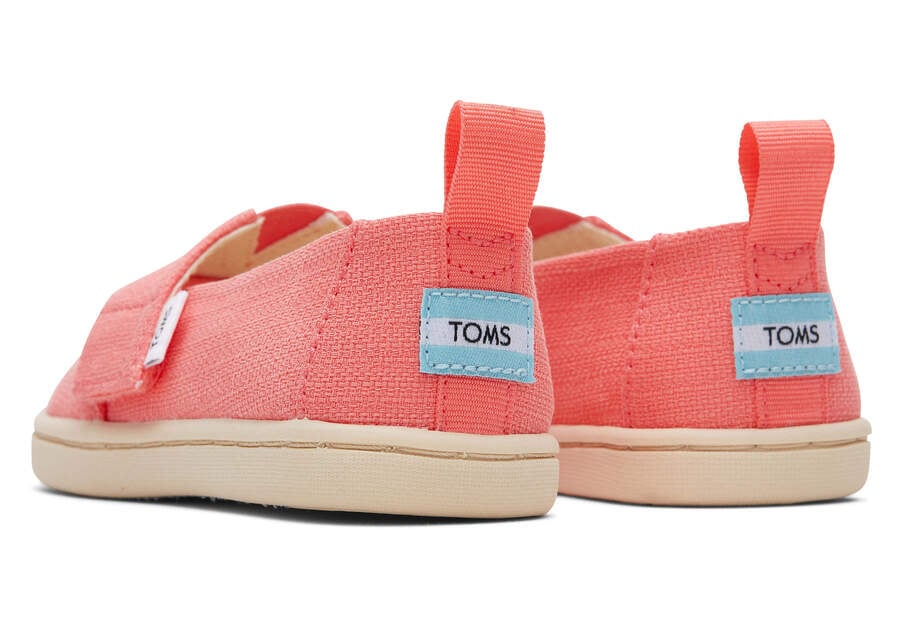 Toms Tiny Alpargata Refibra Tencel Textured Woven Coral Chile | CL812-676