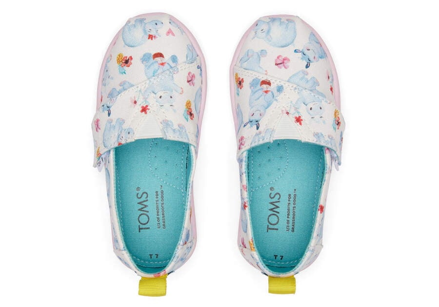 Toms Tiny Alpargata Summer Hippos Blancas Chile | CL523-197