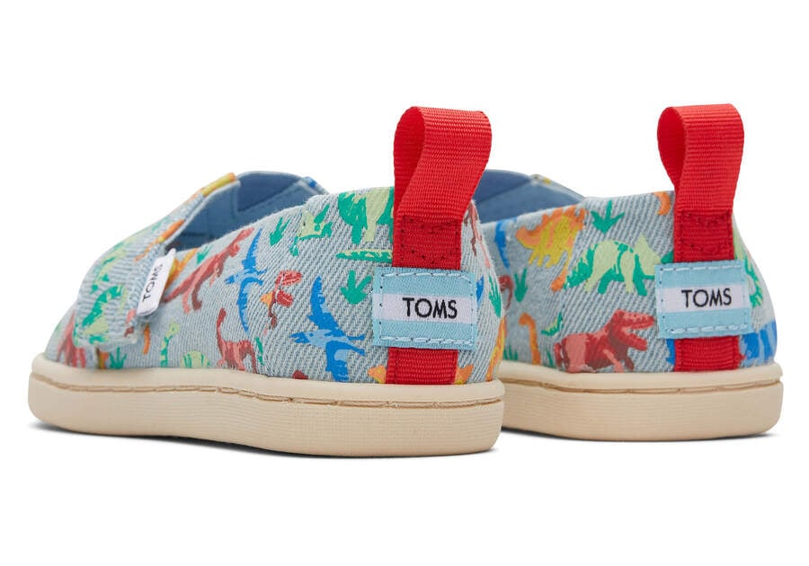 Toms Tiny Alpargata Washed Denim Dinomite Dinos Azules Chile | CL733-155