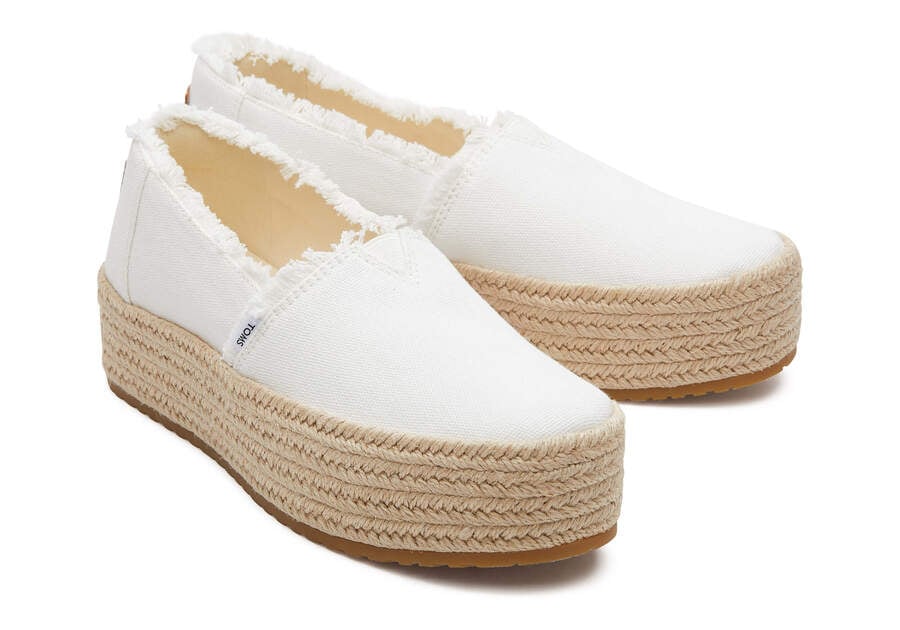 Toms Valencia Plataforma Alpargata Blancas Chile | CL295-366