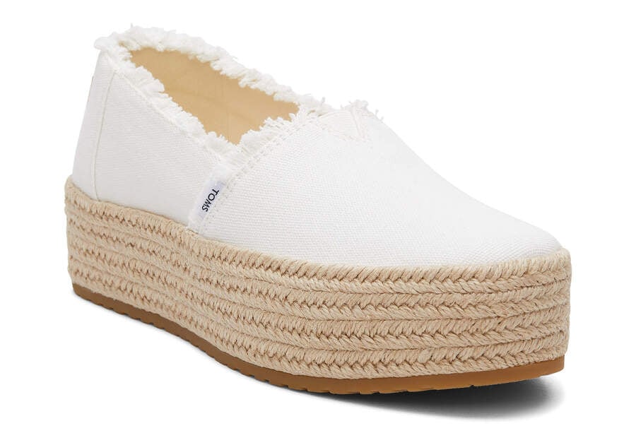 Toms Valencia Plataforma Alpargata Blancas Chile | CL295-366