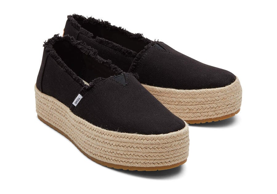 Toms Valencia Plataforma Alpargata Negras Chile | CL067-766