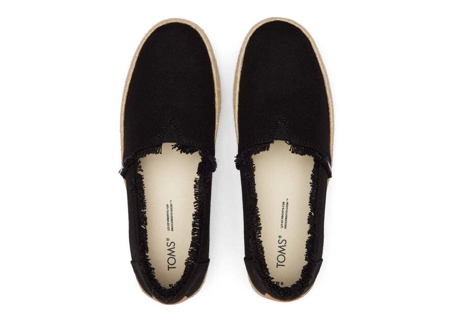 Toms Valencia Plataforma Alpargata Negras Chile | CL067-766