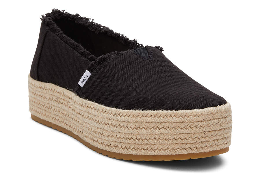 Toms Valencia Plataforma Alpargata Negras Chile | CL067-766