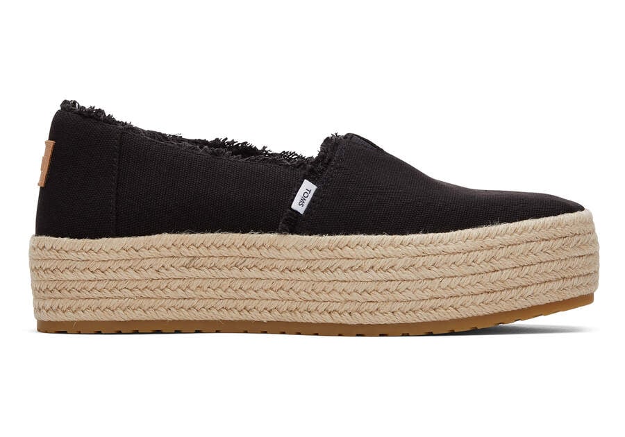 Toms Valencia Plataforma Alpargata Negras Chile | CL067-766