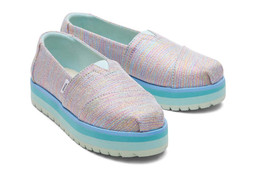 Toms Youth Alp Plataforma Twill Glimmer Azules Multicolor Chile | CL817-992