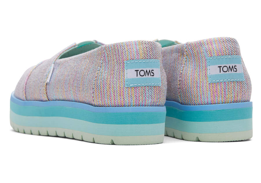 Toms Youth Alp Plataforma Twill Glimmer Azules Multicolor Chile | CL817-992