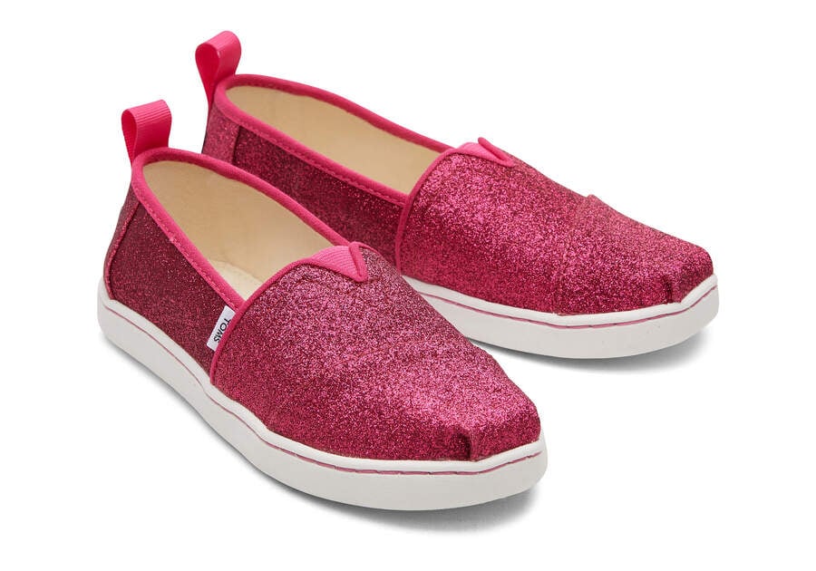 Toms Youth Alpargata Glitter Rosas Oscuro Chile | CL314-587